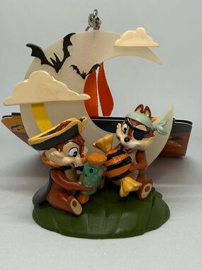 Disney Parks Chip n Dale Ornament Halloween Pirates Moon Bats Candy NEW